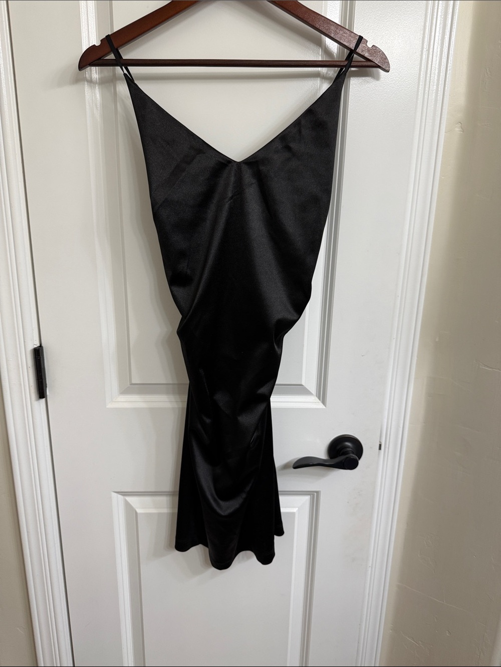 Honey and Rosie Black Satin Midi Slip Dress
